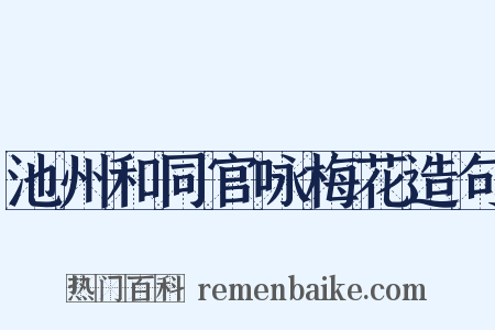 池州和同官咏梅花造句是什么意思的图片